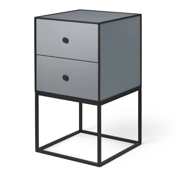 Audo Copenhagen Table d'appoint avec deux tiroirs Frame 35 Gris foncé