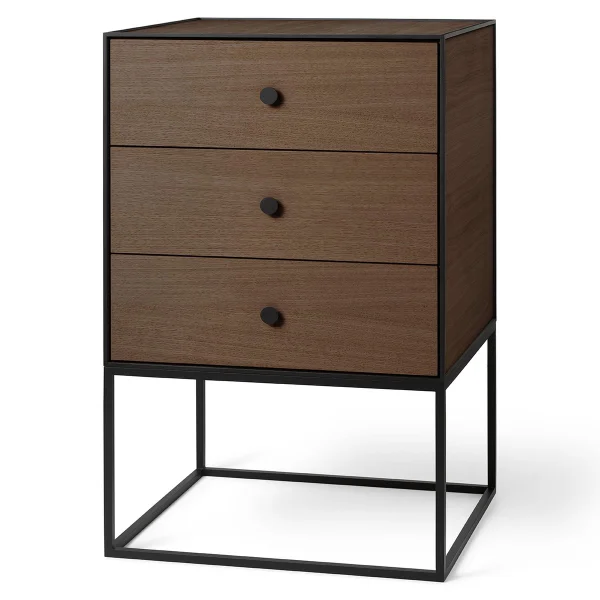 Audo Copenhagen Table d'appoint avec trois tiroirs Frame 49 Chêne fumé