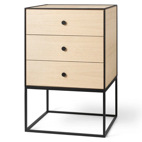 Audo Copenhagen Table d'appoint avec trois tiroirs Frame 49 Chêne