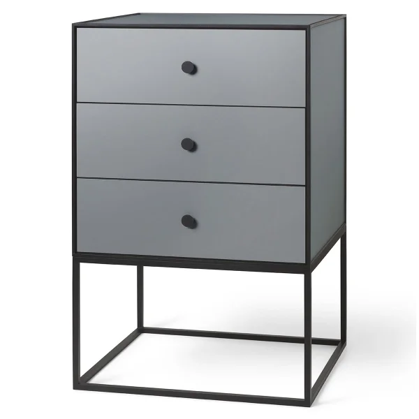 Audo Copenhagen Table d'appoint avec trois tiroirs Frame 49 Gris foncé