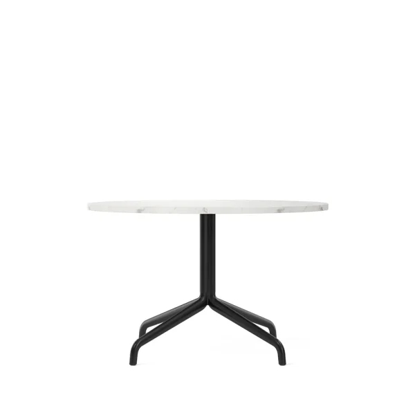 Audo Copenhagen Table de salon Harbour Column marble offwhite, structure en acier noir