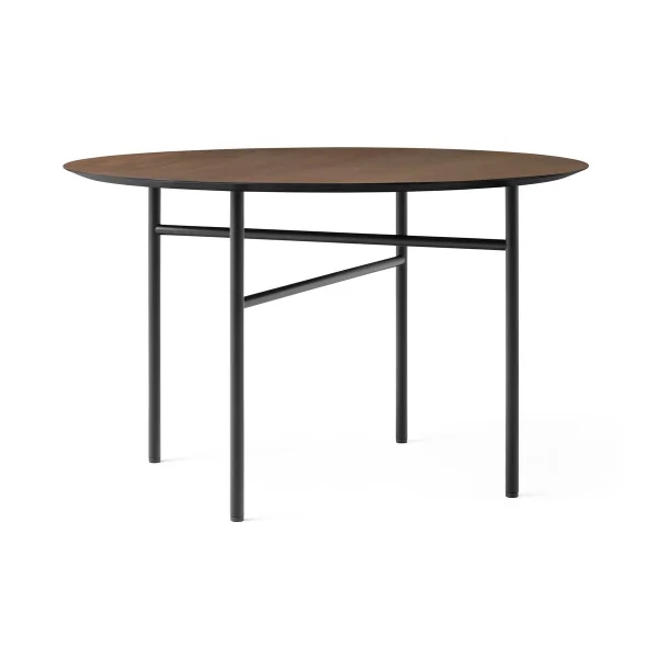 Audo Copenhagen Table ronde Snaregade Chêne teinté noir-foncé, Ø120 cm