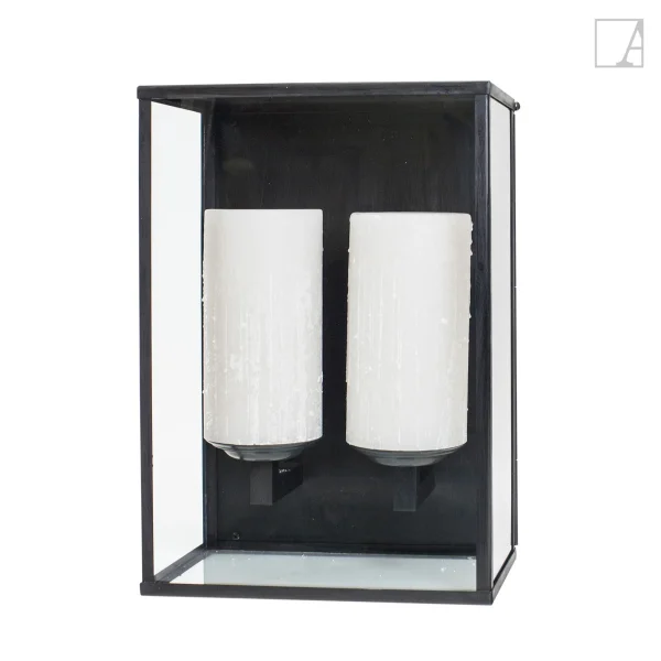 Authentage Bellefeu Vitrine murale d'extérieur - applique murale d'extérieur - 30 x 17 x 43 cm - 2 x 2,4W LED dimmable inclus - IP43 - bronze