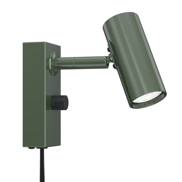 Belid - Applique murale Cato vert forêt/noir hauteur 15 cm intensité variable