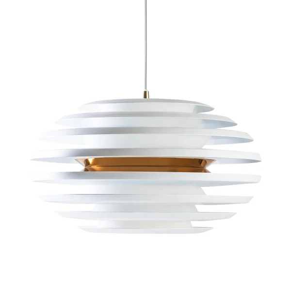 Belid Lampe à suspension Ellipse blanc mat, laiton