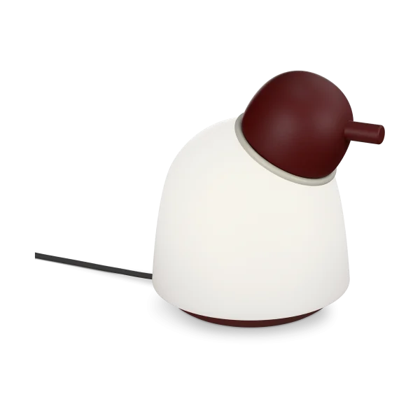Belid Lampe de table Bird 21,5 cm Rouge foncé-sable-verre opale