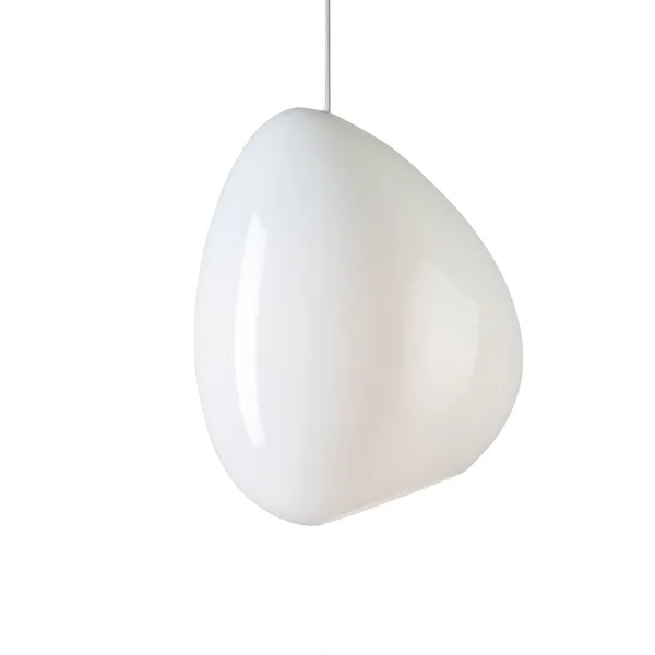 Belid Suspension Ocean verre opale cordon textile blanc