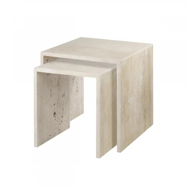 blomus Table d’appoint Varu 2 pièces Travertine