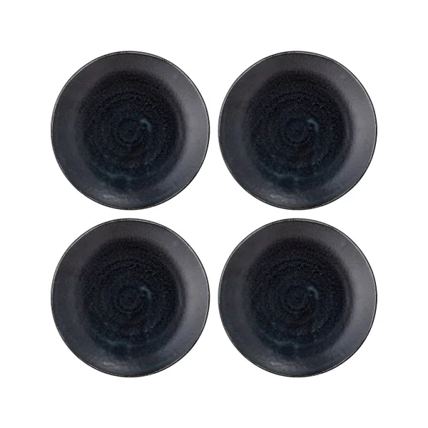 Bloomingville Assiette Yoko 24 cm Lot de 4 Noir