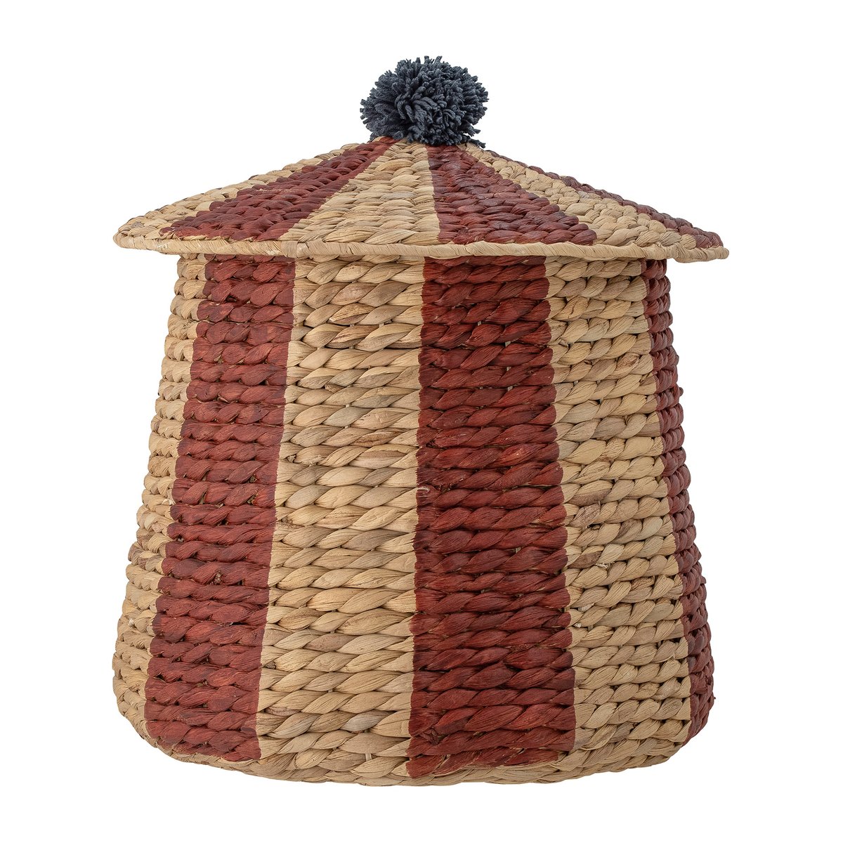 Bloomingville Panier avec couvercle Birsen Ø40 cm Naturel-rouge