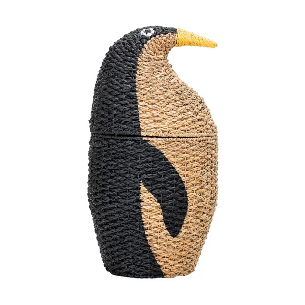 Bloomingville Panier de rangement Tazia avec couvercle Ø37x69 cm Noir