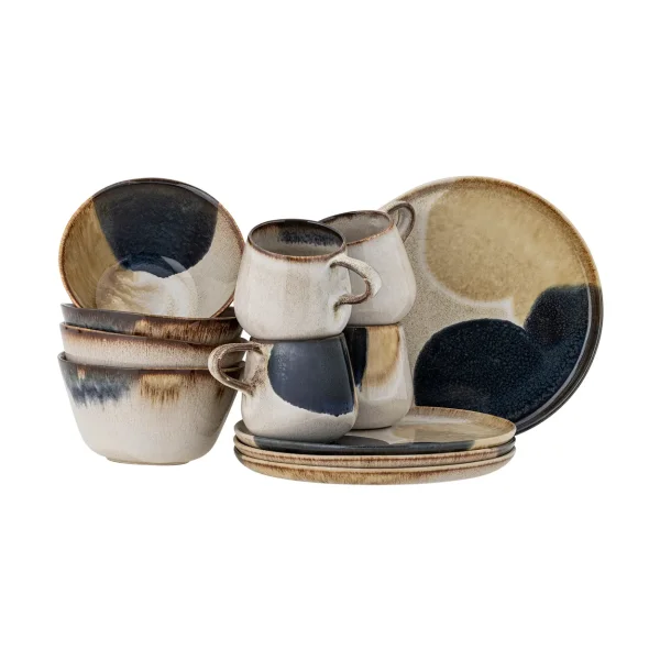 Bloomingville Service petit-déjeuner Jules 12 pièces Gris