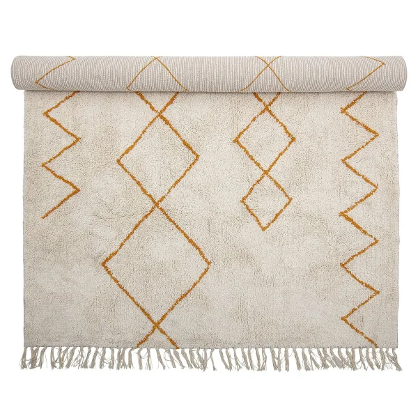 Bloomingville Tapis en coton Bloomingville 140x200 cm Jaune