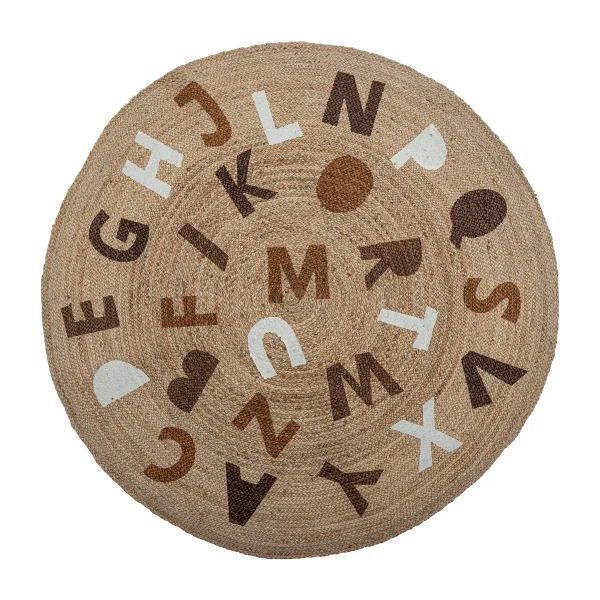 Bloomingville Tapis en jute Dinne Ø130 cm Alphabet