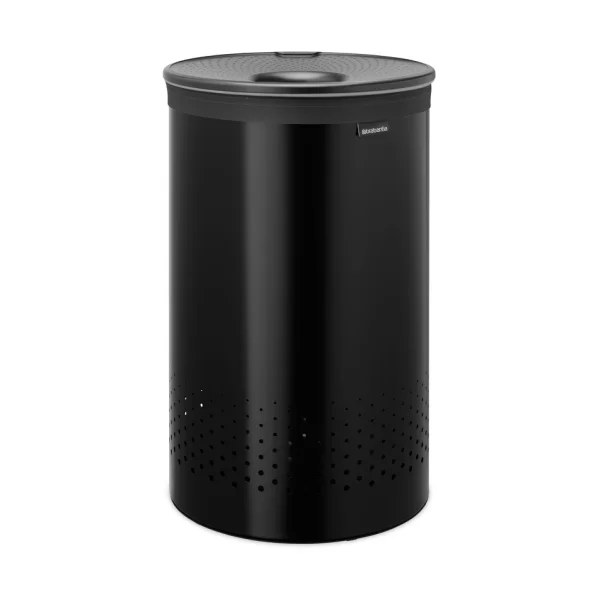 Brabantia Panier à linge Brabantia avec couvercle en plastique 60 L Noir mat