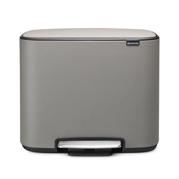 Brabantia Poubelle à pédale Bo 11+23 l mineral concrete grey