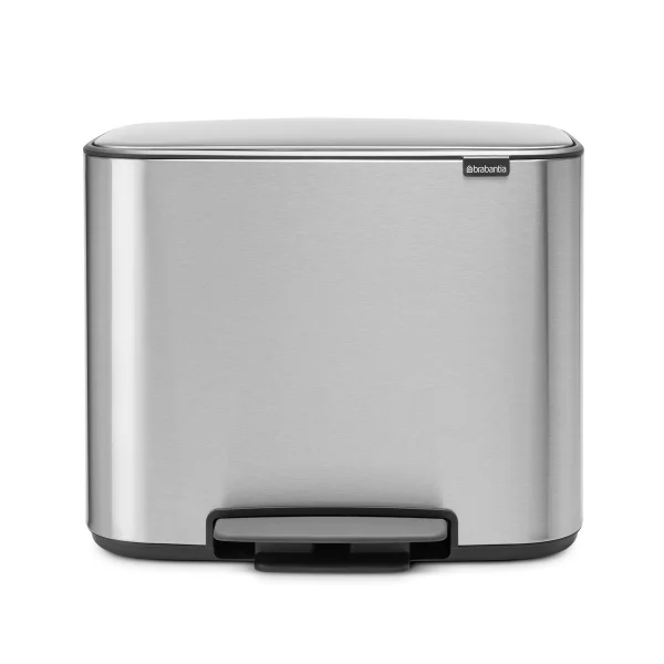 Brabantia Poubelle à pédale Bo 11+23 l mineral steel FFP