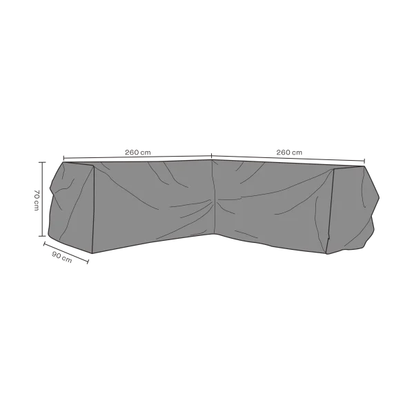 Brafab Protection de meuble Brafab canapé d’angle Noir 260 cm