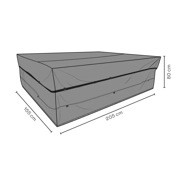 Brafab Protection de meuble Brafab ensemble salle à manger Noir 205x155 cm