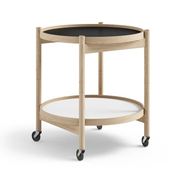 Brdr. Krüger Table roulante Bølling Tray Table model 50 base, structure en chêne non traité