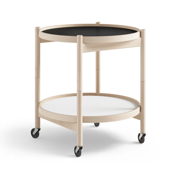 Brdr. Krüger Table roulante Bølling Tray Table model 50 base, structure en hêtre non traité