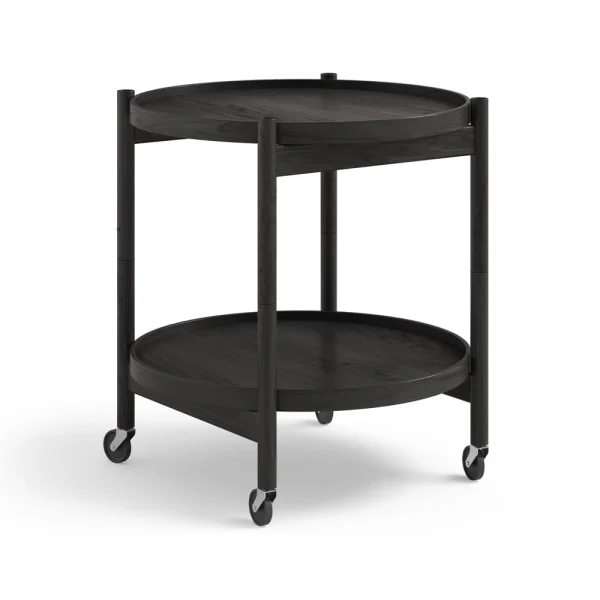 Brdr. Krüger Table roulante Bølling Tray Table model 50 chêne laqué noir, structure en chêne laqué noir