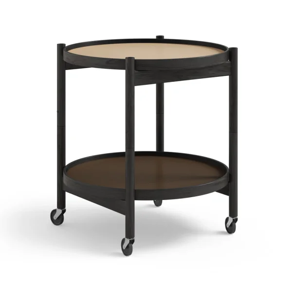 Brdr. Krüger Table roulante Bølling Tray Table model 50 earth, structure en chêne laqué noir