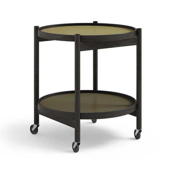 Brdr. Krüger Table roulante Bølling Tray Table model 50 leaf, structure en chêne laqué noir