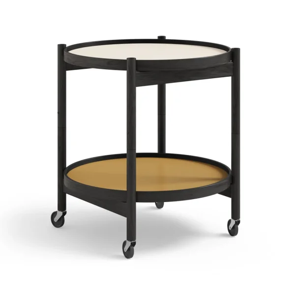 Brdr. Krüger Table roulante Bølling Tray Table model 50 sunny, structure en chêne laqué noir