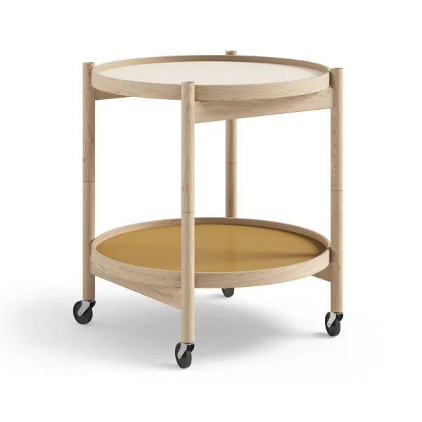 Brdr. Krüger Table roulante Bølling Tray Table model 50 sunny, structure en chêne non traité