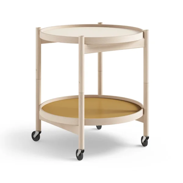 Brdr. Krüger Table roulante Bølling Tray Table model 50 sunny, structure en hêtre non traité