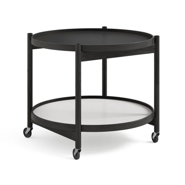 Brdr. Krüger Table roulante Bølling Tray Table model 60 base, structure en chêne laqué noir