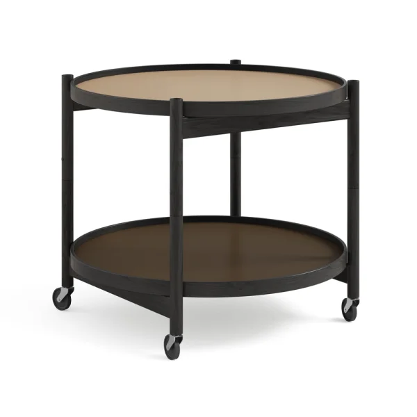 Brdr. Krüger Table roulante Bølling Tray Table model 60 earth, structure en chêne laqué noir