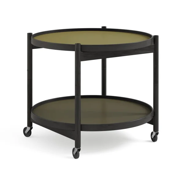 Brdr. Krüger Table roulante Bølling Tray Table model 60 leaf, structure en chêne laqué noir