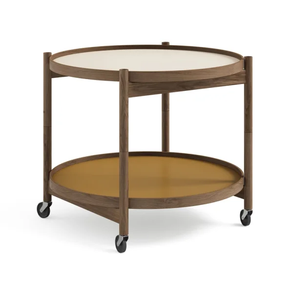 Brdr. Krüger Table roulante Bølling Tray Table model 60 sunny, structure en chêne huilé fumé