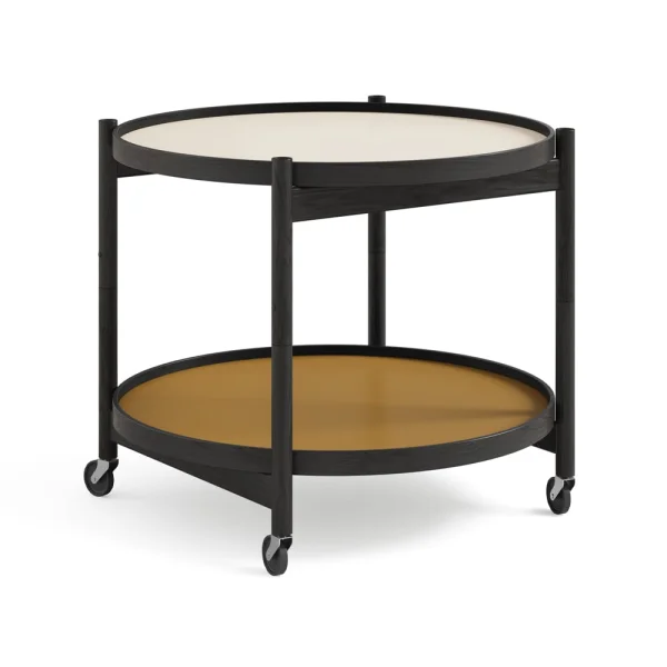 Brdr. Krüger Table roulante Bølling Tray Table model 60 sunny, structure en chêne laqué noir