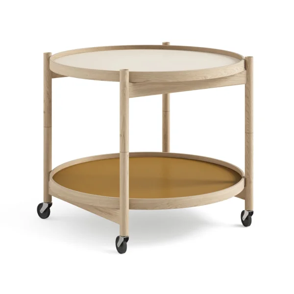 Brdr. Krüger Table roulante Bølling Tray Table model 60 sunny, structure en chêne non traité