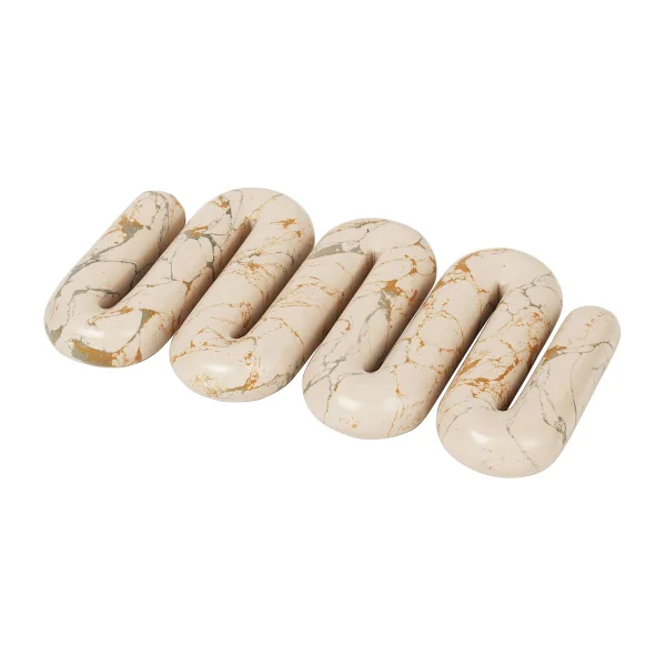 Broste Copenhagen Dessous de plat Orla 14x25 cm White-tawny yellow