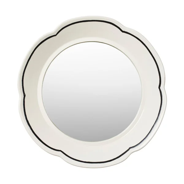 Broste Copenhagen Miroir Hilma Ø36 cm Off white-black