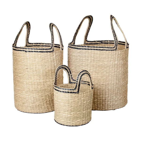 Broste Copenhagen Panier Lykke 3 pièces Natural-black