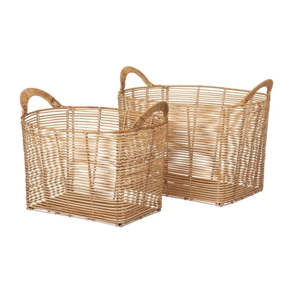 Broste Copenhagen Panier oval Safi 2 Pièces Natural