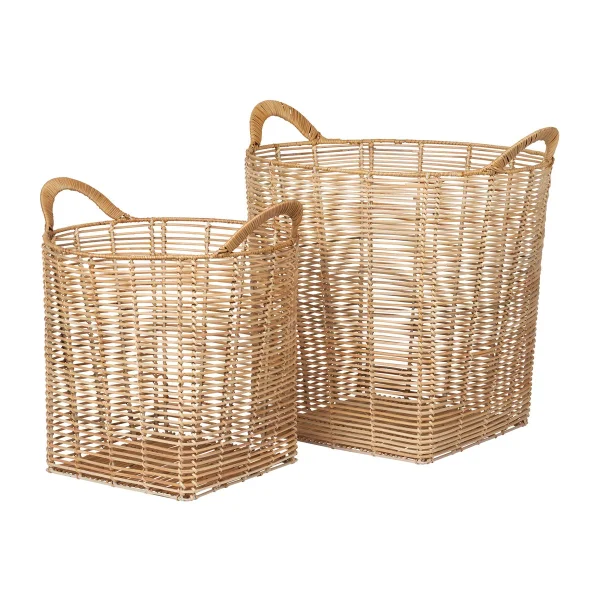 Broste Copenhagen Panier rond Safi 2 Pièces Natural