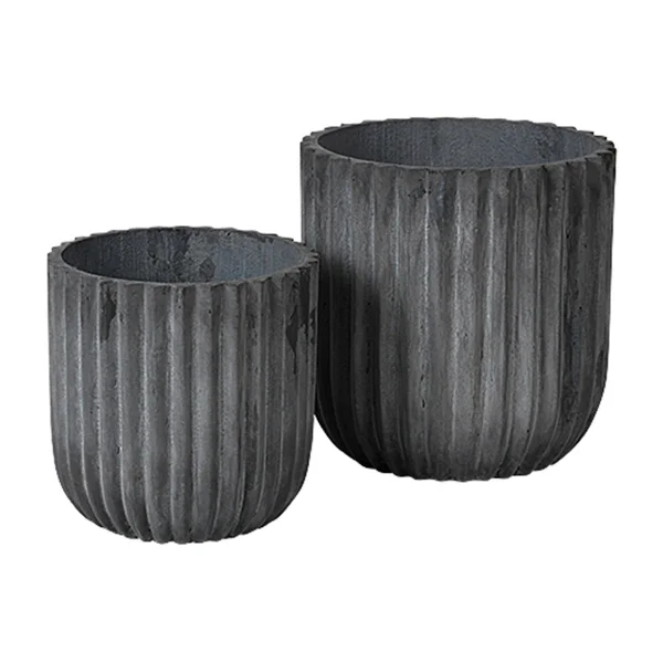 Broste Copenhagen Pot Fiber Lot de 2 Charcoal