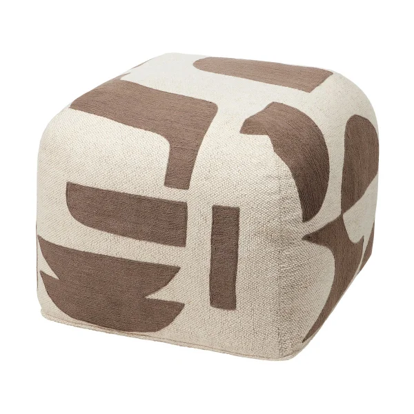 Broste Copenhagen Pouf Mundo 38 cm Kangaroo brown-off white