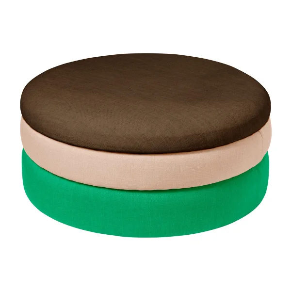 Broste Copenhagen Pouf Pond 30 cm Emerald green-rose-coffee