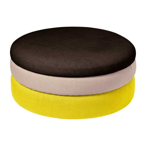 Broste Copenhagen Pouf Pond 30 cm Yellow-beige-dark grape