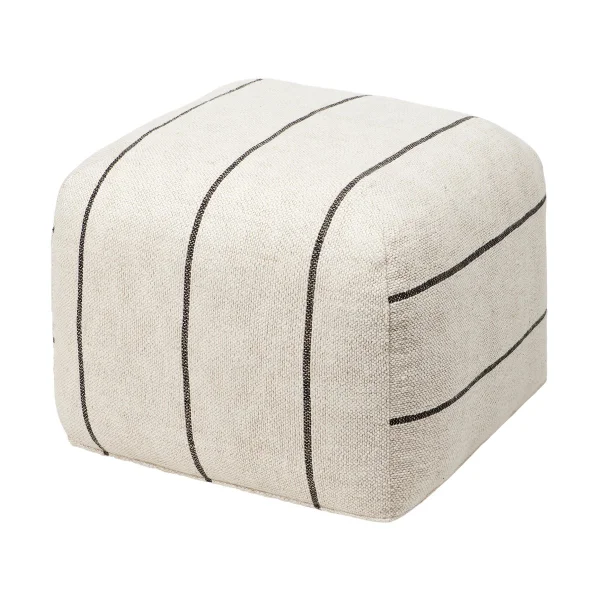 Broste Copenhagen Pouf Sigrid 50x50 cm Light beige-black