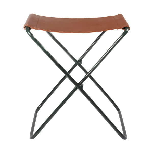 Broste Copenhagen Tabouret Nola cuir Forest green