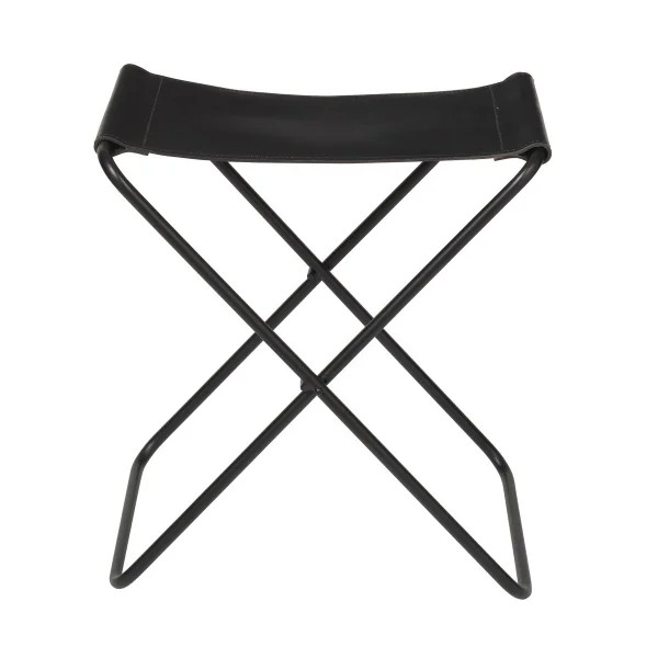 Broste Copenhagen Tabouret Nola cuir Noir, 45 cm