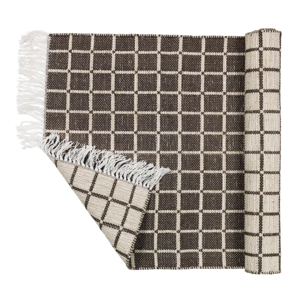 Broste Copenhagen Tapis en coton Henny 140x200 cm Light grey-aubergine